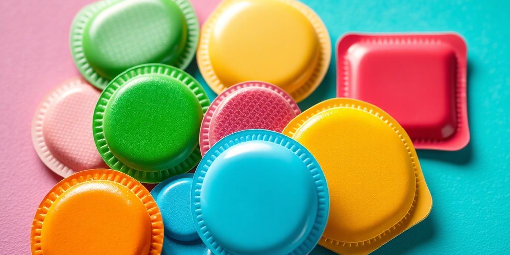 Colorful weight management patches on a vibrant background.